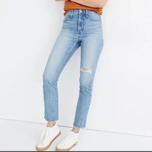 Madewell The Perfect Vintage Mom Jean Raw Hem 23 Light Wash